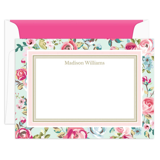 Delicate Roses Flat Note Cards